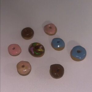 Mini Donut Charm Set - Pink, Blue, Brown
